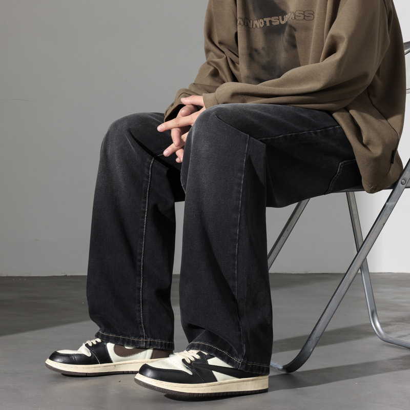 Seegave férfi denim nadrág, fleece béléses téli viselet, egyenes szabású, széles szárú
