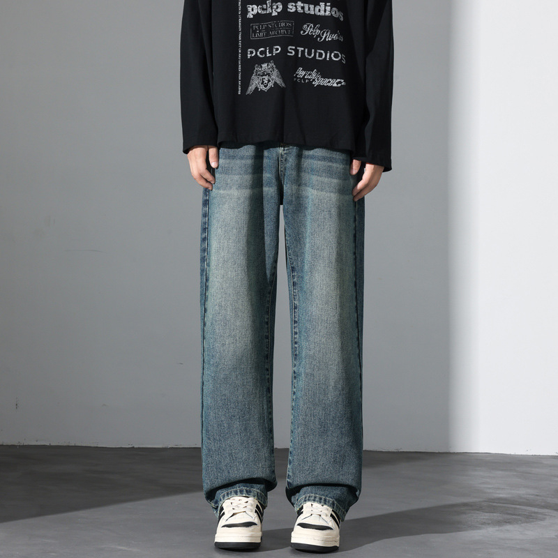 Seegave férfi denim nadrág, fleece béléses téli viselet, egyenes szabású, széles szárú