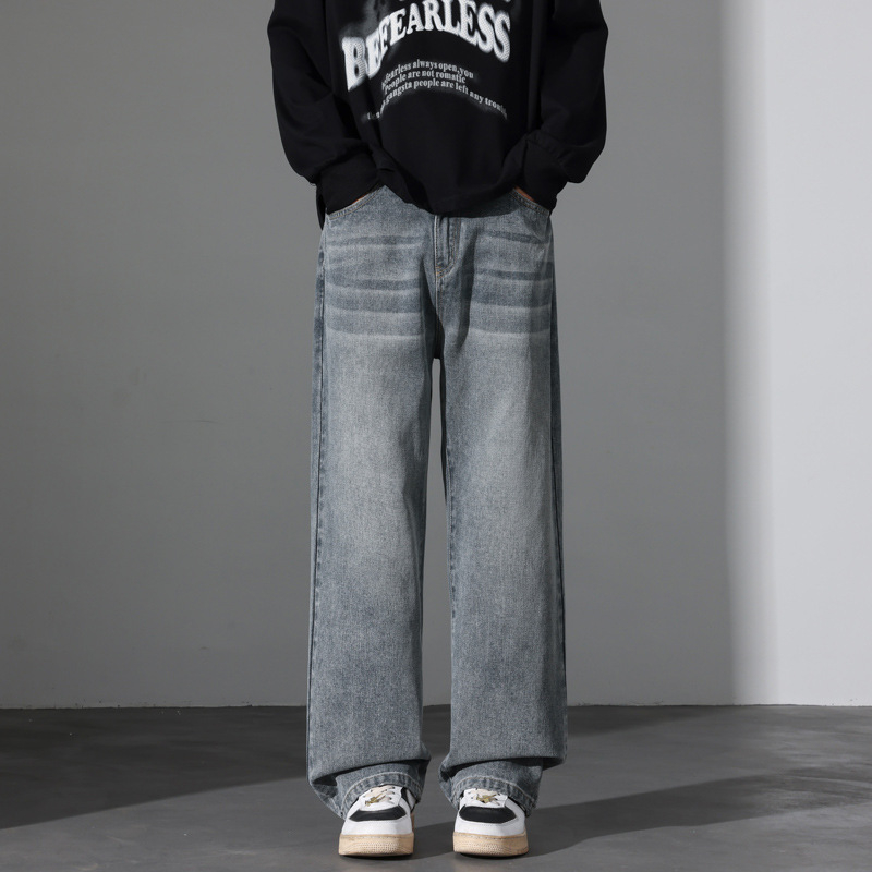 Seegave férfi denim nadrág, fleece béléses téli viselet, egyenes szabású, széles szárú
