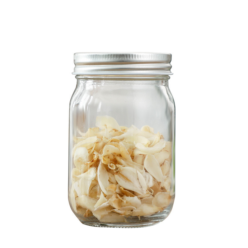Prozirna staklena posuda za skladištenje sa zaptivnim poklopcem, okrugla posuda s visokim poklopcem, zapremina 301–500 ml, nordičkog stila, pogodna za med, džem i čili umak.