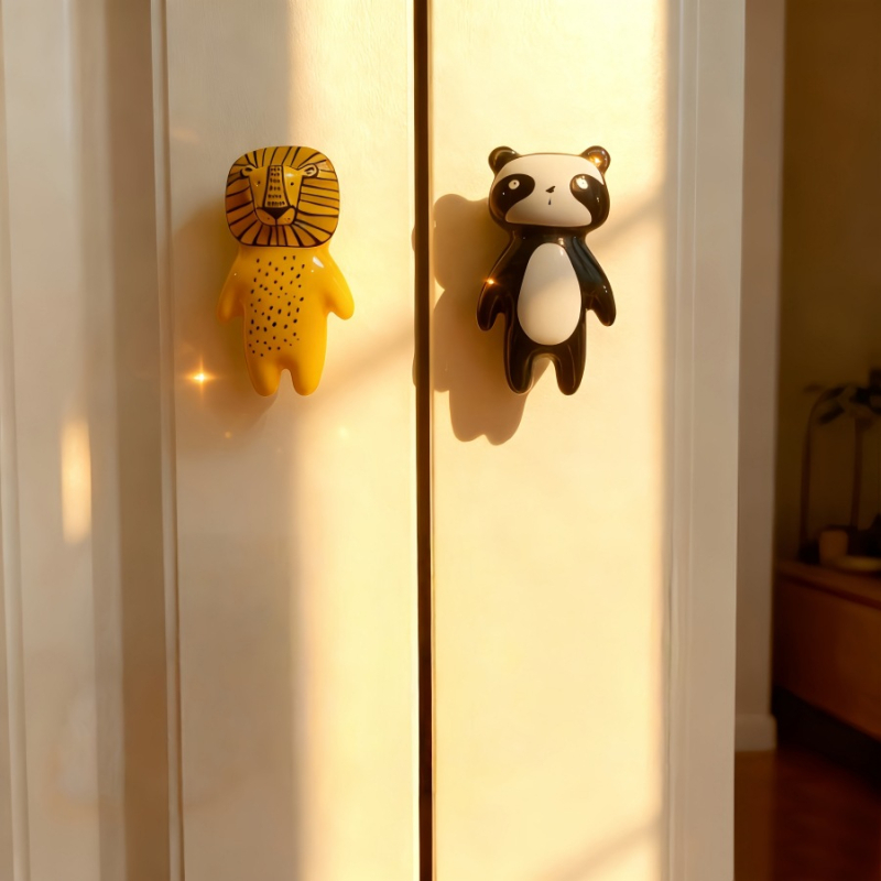 Keramička ručka za dječji ormar, Panda, sferičnog oblika