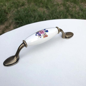 Keramička ručka Orchid za kuhinjske ormariće i garderobne ormare, retro novi kineski stil