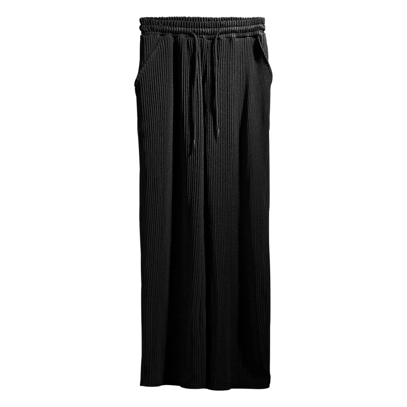 Muške casual hlače s prugama, visoki struk, straight kroj, lagan pad, za proljeće i jesen
