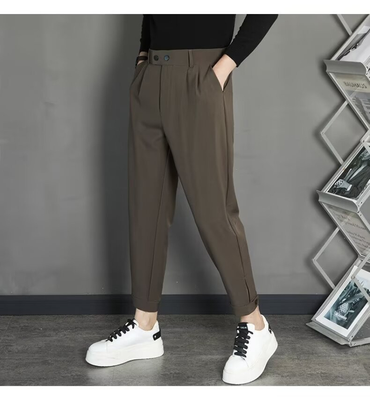 Muške hlače u korejskom stilu, cropped, slim fit, proljeće-ljeto