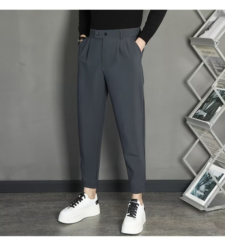 Muške hlače u korejskom stilu, cropped, slim fit, proljeće-ljeto