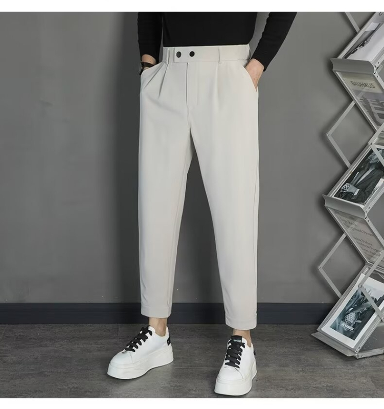 Muške hlače u korejskom stilu, cropped, slim fit, proljeće-ljeto