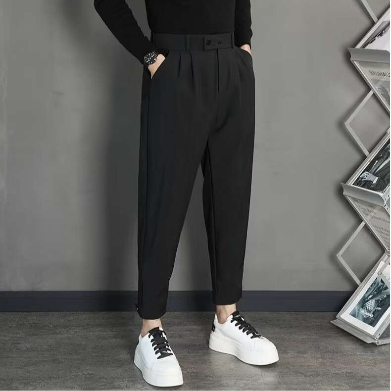 Muške hlače u korejskom stilu, cropped, slim fit, proljeće-ljeto
