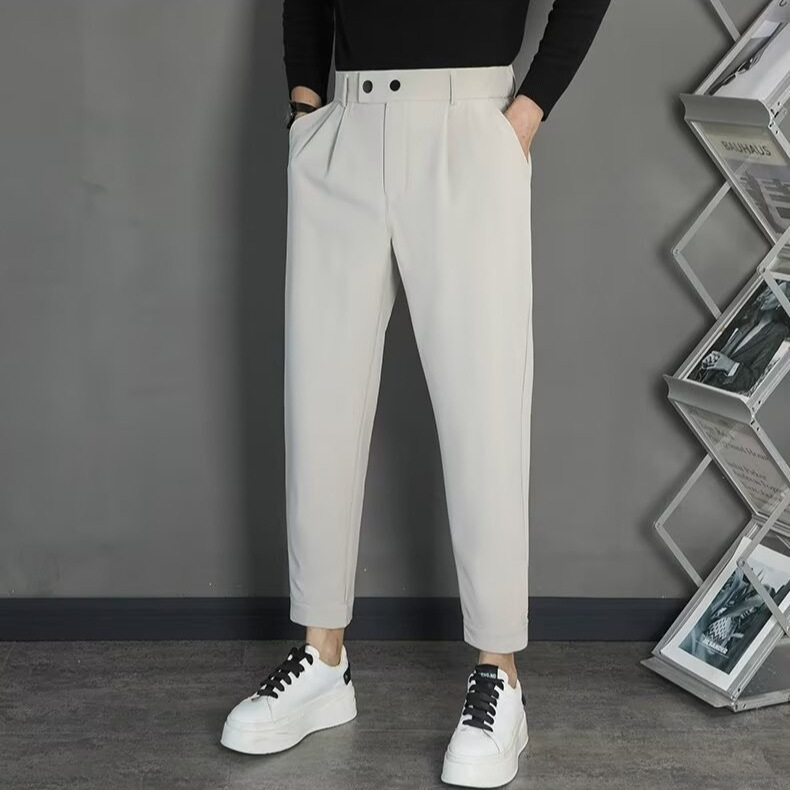 Muške hlače u korejskom stilu, cropped, slim fit, proljeće-ljeto