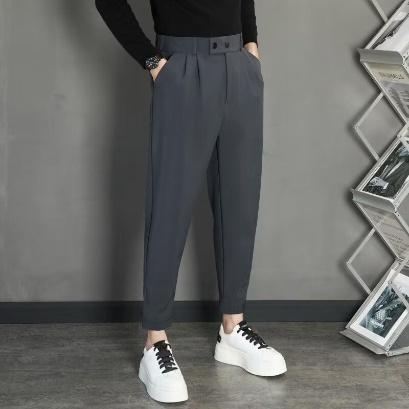 Muške hlače u korejskom stilu, cropped, slim fit, proljeće-ljeto