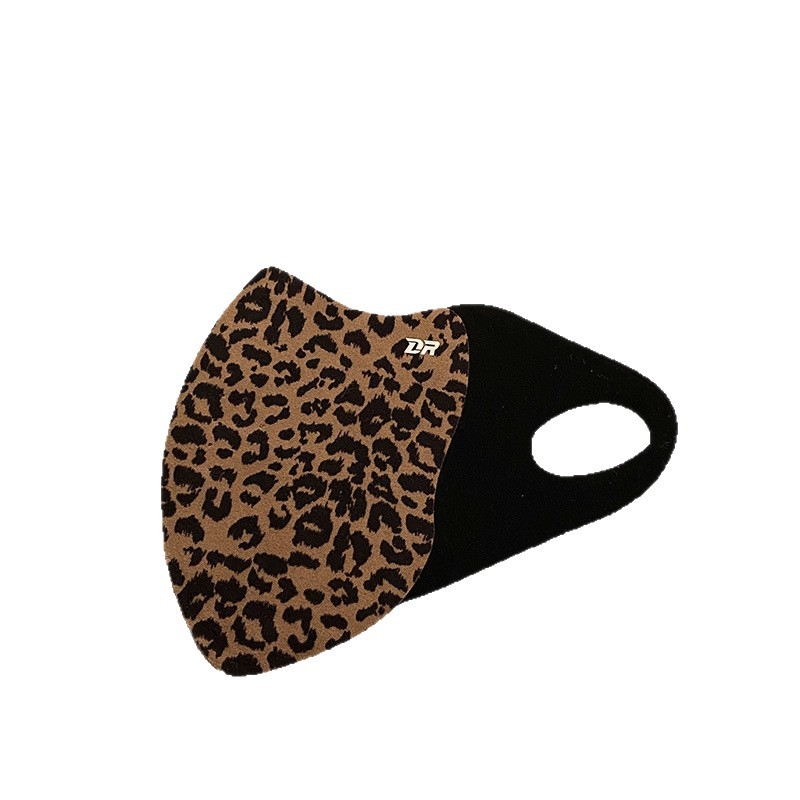 Maska s leopardim uzorkom za jesen/zimu, 3D bezšivna konstrukcija, topla i otporna na vjetar