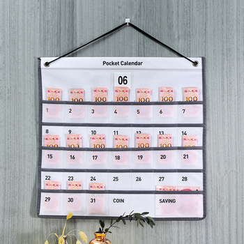 Zidni platneni organizator za pohranu s džepom za kalendar