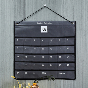 Zidni platneni organizator za pohranu s džepom za kalendar