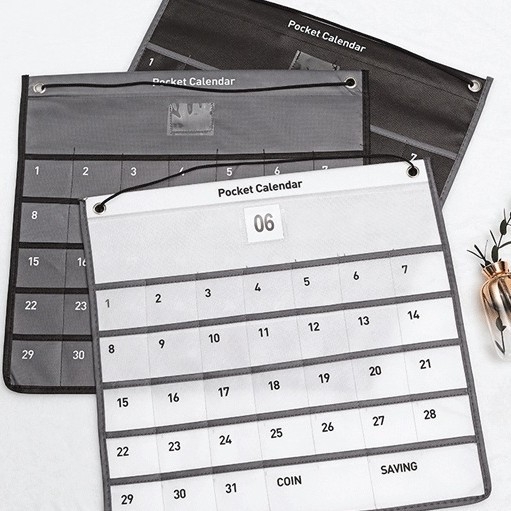 Zidni platneni organizator za pohranu s džepom za kalendar