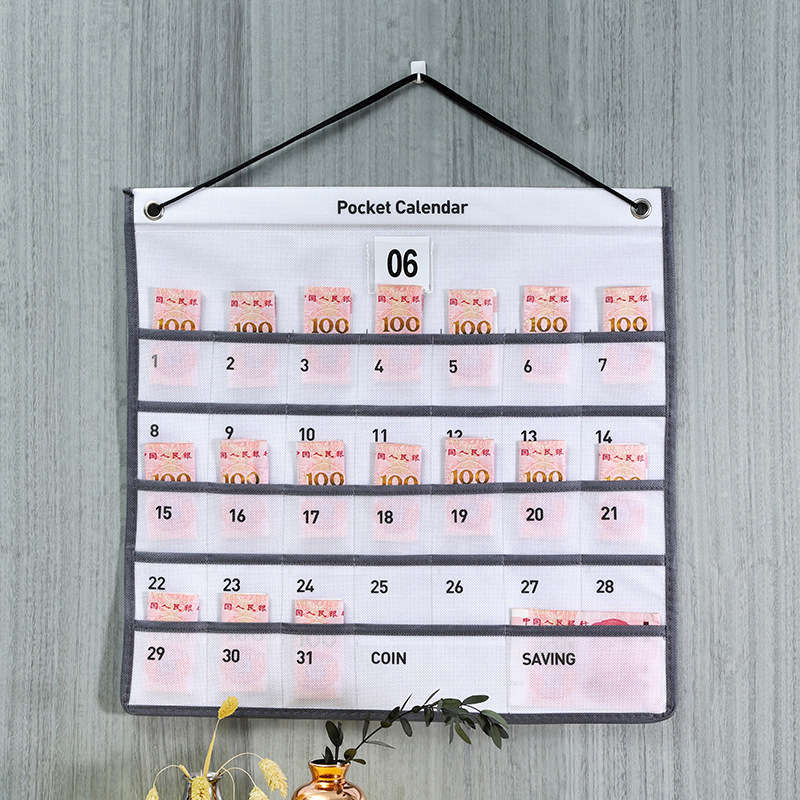 Zidni platneni organizator za pohranu s džepom za kalendar