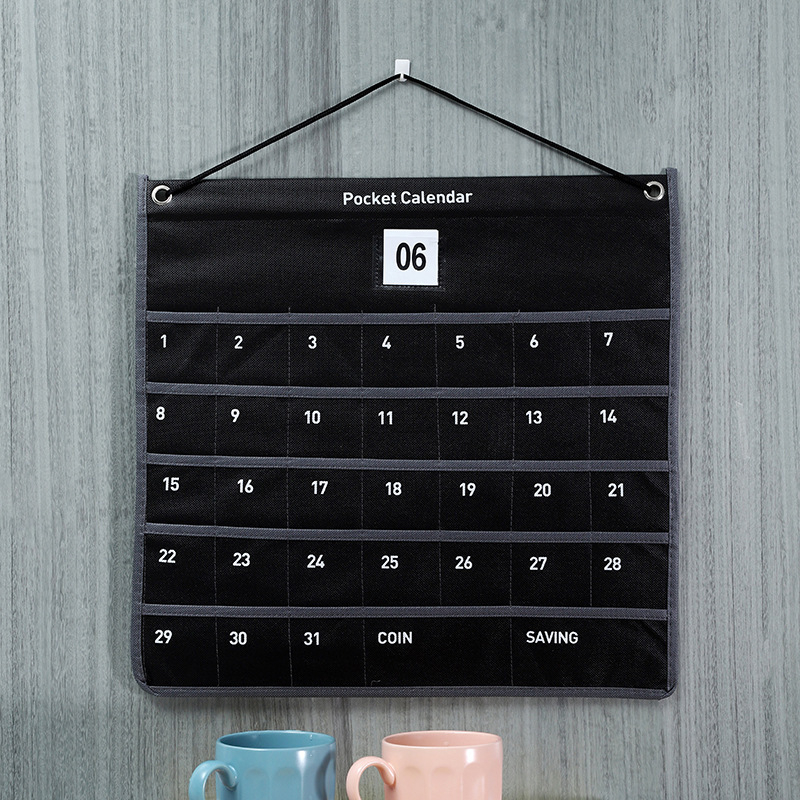 Zidni platneni organizator za pohranu s džepom za kalendar