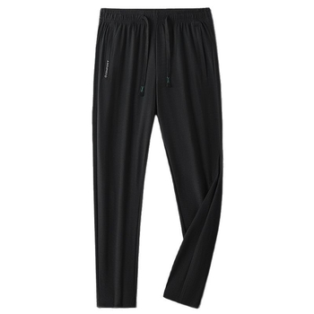 Uniszex nyári ice-silk nadrág, gyorsan száradó sportos-casual hosszú nadrág lazán szabott egyenes szár
