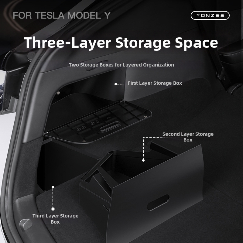 Bočna kutija za pohranu u prtljažniku s magnetskim izvučenjem za Tesla Model Y