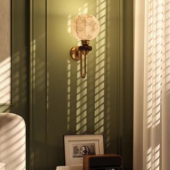 Adele zidna svjetiljka u francuskom stilu s tekstilnim sjenilom, za dnevni boravak, spavaću sobu i stubište, retro atmosfera