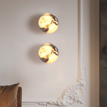 Dizajnerska zidna lampa za spavaću sobu i dnevni boravak, s Bulgari marmornim, talijanski stil, luksuzno dekorativno osvjetljenje pozadine