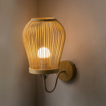 Nova zidna lampa od bambusa u novokineskom stilu, japanski stil lampu za spavaću sobu, Zen hodnik i čajna soba rasvjeta, pastoralno osvjetljenje