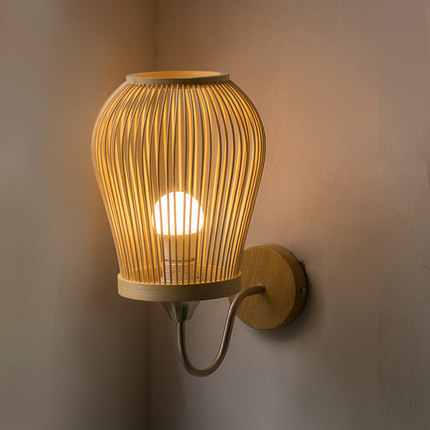 Nova zidna lampa od bambusa u novokineskom stilu, japanski stil lampu za spavaću sobu, Zen hodnik i čajna soba rasvjeta, pastoralno osvjetljenje