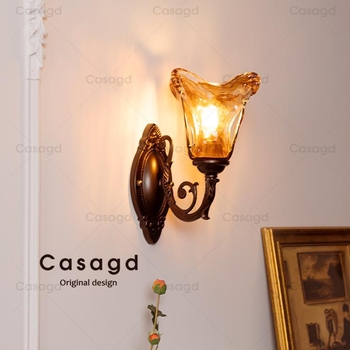 Casa francusko retro zidna lampa za noćni ormarić, vintage rasvjeta za dnevni boravak i spavaću sobu