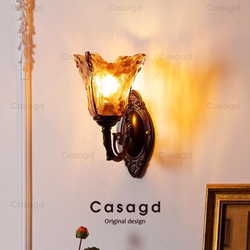 Casa francusko retro zidna lampa za noćni ormarić, vintage rasvjeta za dnevni boravak i spavaću sobu