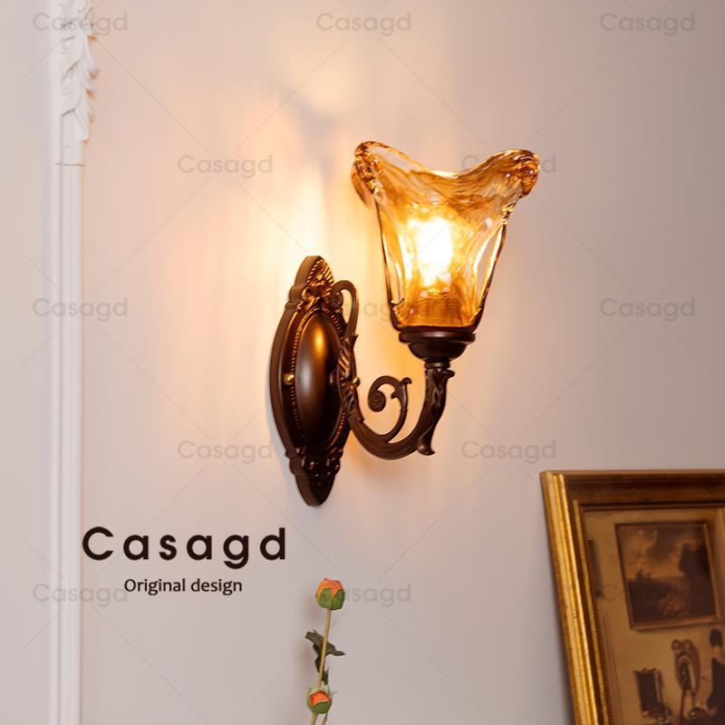 Casa francusko retro zidna lampa za noćni ormarić, vintage rasvjeta za dnevni boravak i spavaću sobu