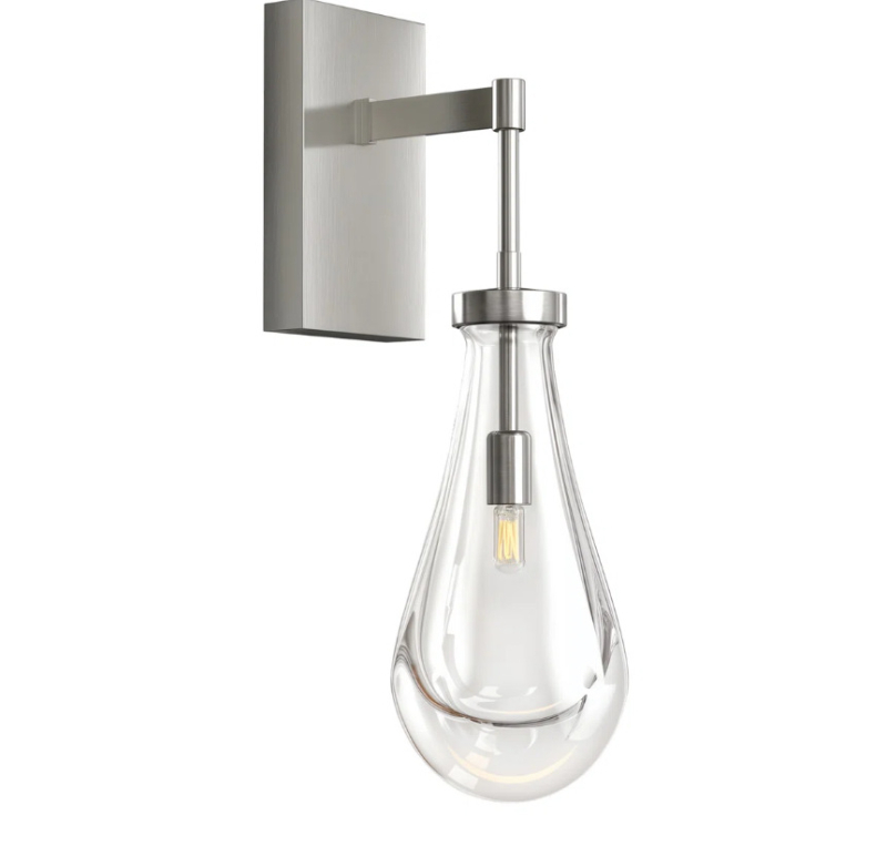 Stenska lampa od stakla u obliku kapljice za dnevni boravak, hodnik i spavaću sobu — američki retro unutarnje osvjetljenje