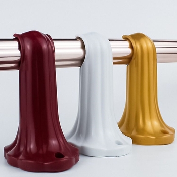 Univerzalni nosač zavjese za rimski štap, debeo fiksni jednoprut sa vijcima, prilagodljiv razmak rupa, bijelo-zlata