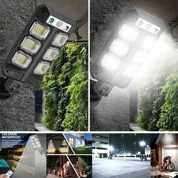 Integrirana solarna lampa za vrt sa senzorom pokreta i kontrolom osvjetljenja, COB zidna svjetiljka s daljinskim upravljačem, vodootporna