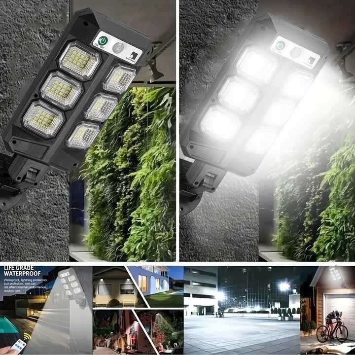 Integrirana solarna lampa za vrt sa senzorom pokreta i kontrolom osvjetljenja, COB zidna svjetiljka s daljinskim upravljačem, vodootporna