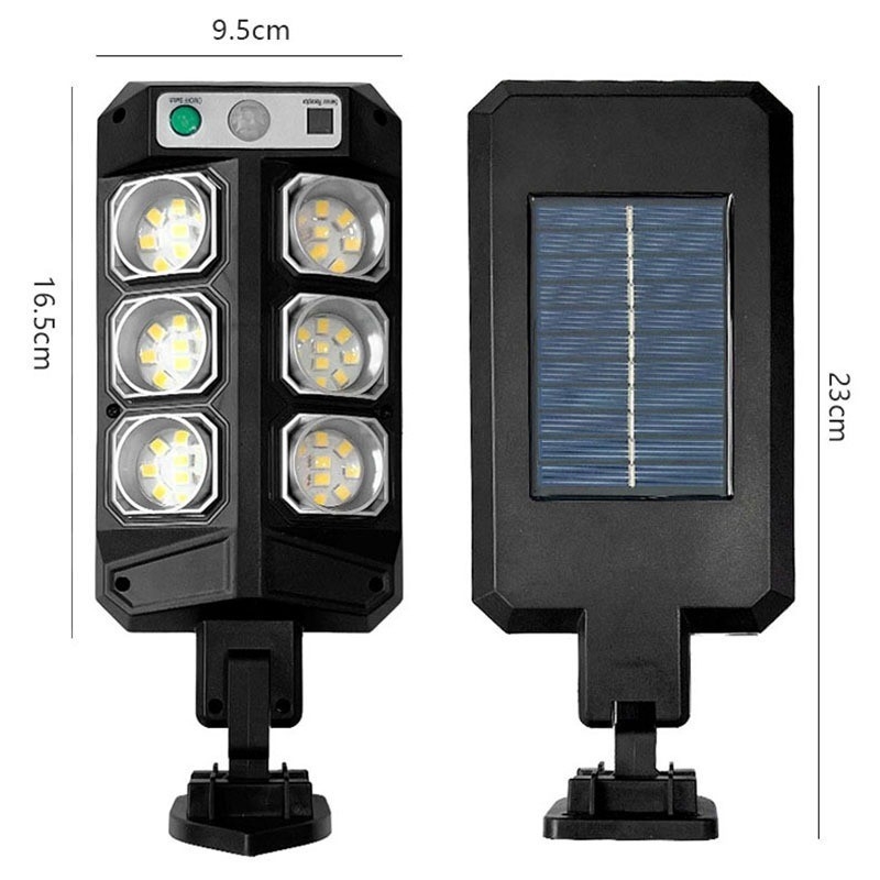 Integrirana solarna lampa za vrt sa senzorom pokreta i kontrolom osvjetljenja, COB zidna svjetiljka s daljinskim upravljačem, vodootporna