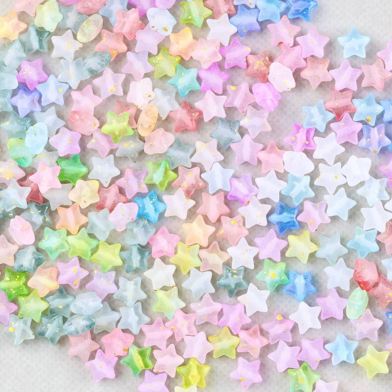 8 mm akrilne zvjezdice s petokrakom za DIY nakit — perle za kosu, ogrlice, naušnice i narukvice