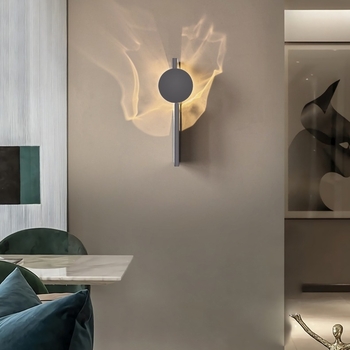 Moderna minimalistička stenska lampa od nehrđajućeg čelika s valovitim uzorkom, za glavnu spavaću sobu i hodnik.