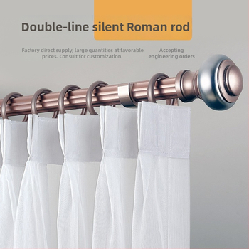 Prilagođena aluminijska rimska šipka za zavjese, duljine 6,7 m, bijela, moderni minimalistički stil, model JP-Y03