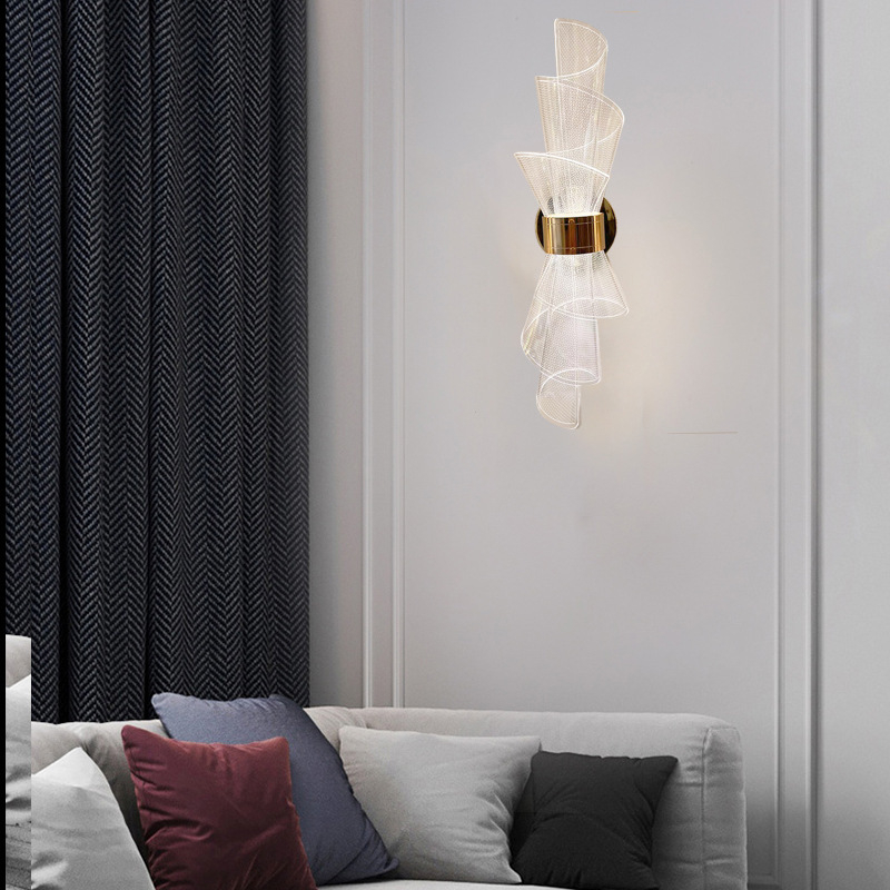 Stenska lampa u modernom kineskom stilu – LED, acryl sjenilo, metalno tijelo, za spavaću sobu, hodnik i dnevni boravak