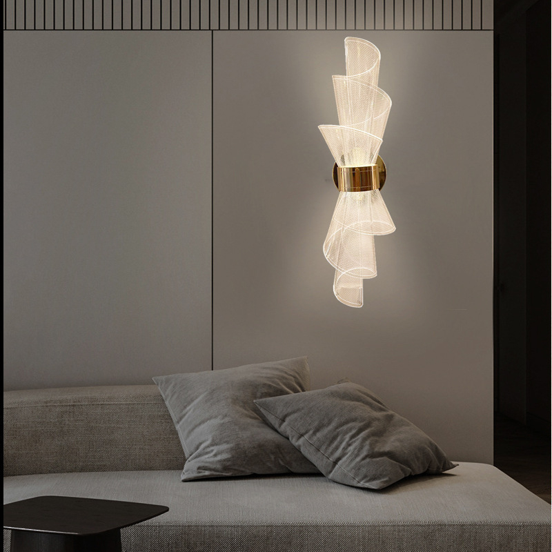 Stenska lampa u modernom kineskom stilu – LED, acryl sjenilo, metalno tijelo, za spavaću sobu, hodnik i dnevni boravak