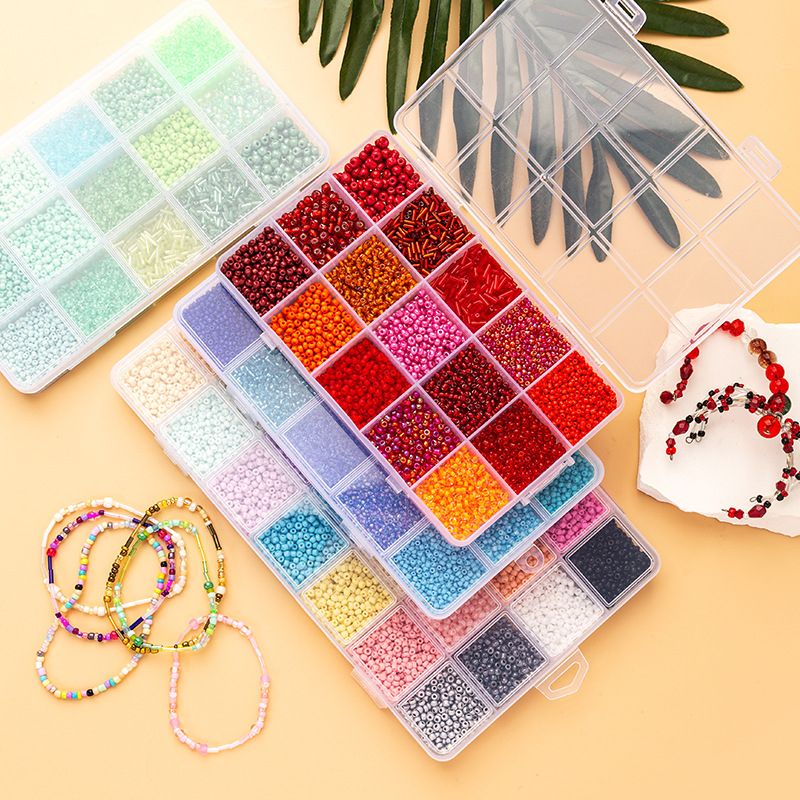 Set od 15 pretinaca rižastih perli, jednobojno lakirane perle, DIY komplet alata za izradu nakita – narukvice i ogrlice