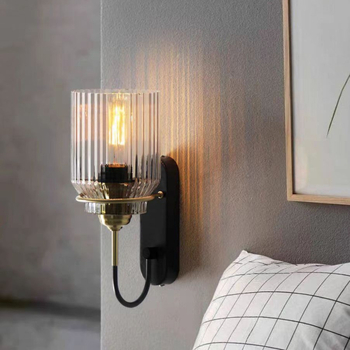 Zidna lampa s imitacijom kristala, staklenim abažurom, retro stil za dnevni boravak i hodnik