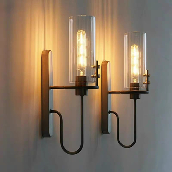 Zidna lampa s imitacijom kristala, staklenim abažurom, retro stil za dnevni boravak i hodnik