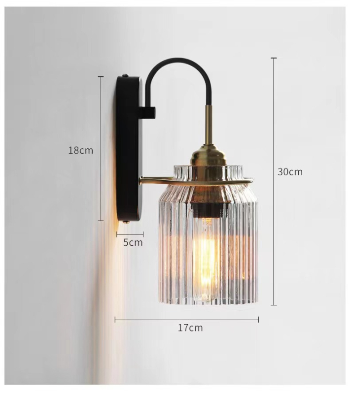 Zidna lampa s imitacijom kristala, staklenim abažurom, retro stil za dnevni boravak i hodnik