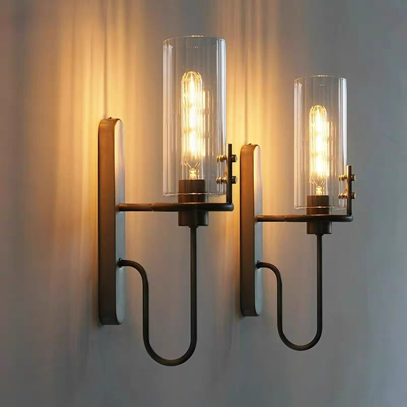 Zidna lampa s imitacijom kristala, staklenim abažurom, retro stil za dnevni boravak i hodnik