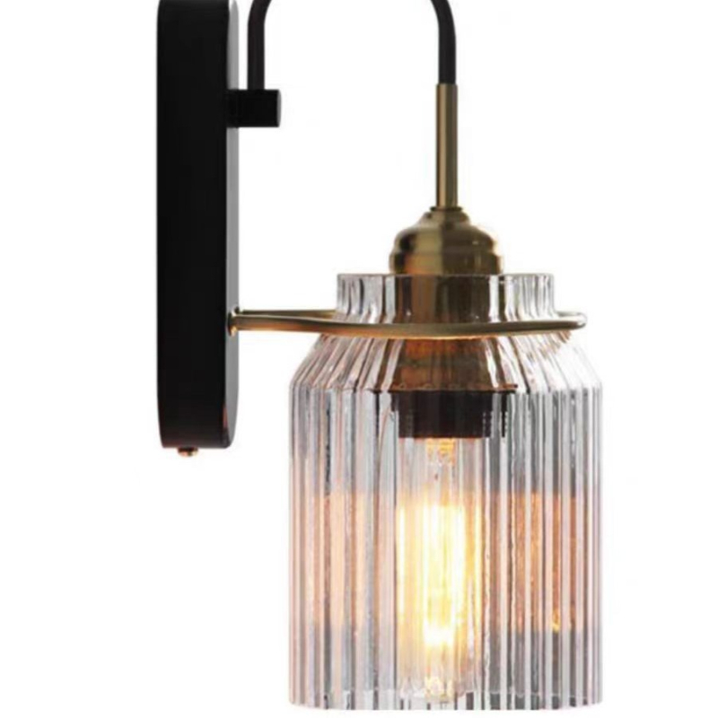 Zidna lampa s imitacijom kristala, staklenim abažurom, retro stil za dnevni boravak i hodnik