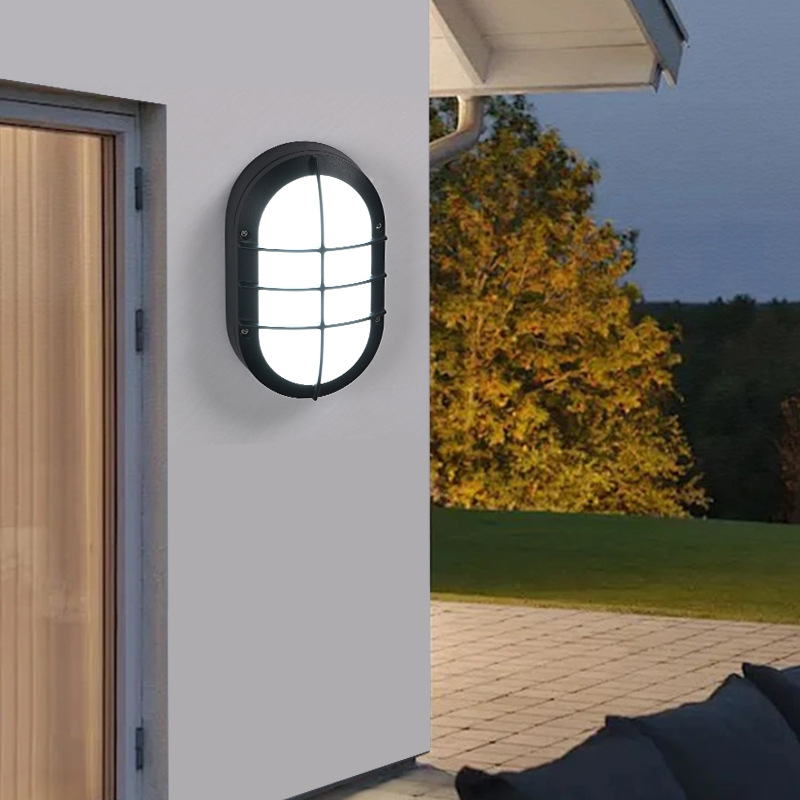 IP65 vanjska ovalna LED zidna svjetiljka, vodootporna, kućište od lijevanog aluminija, balkonsko osvjetljenje