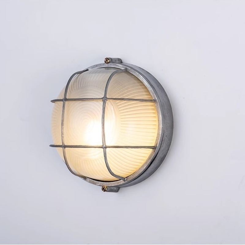 Vanjska LED zidna svjetiljka, vodootporna, američki retro industrijski stil, otporna na hrđu, lijevano aluminijsko kućište sa staklenom žaruljom