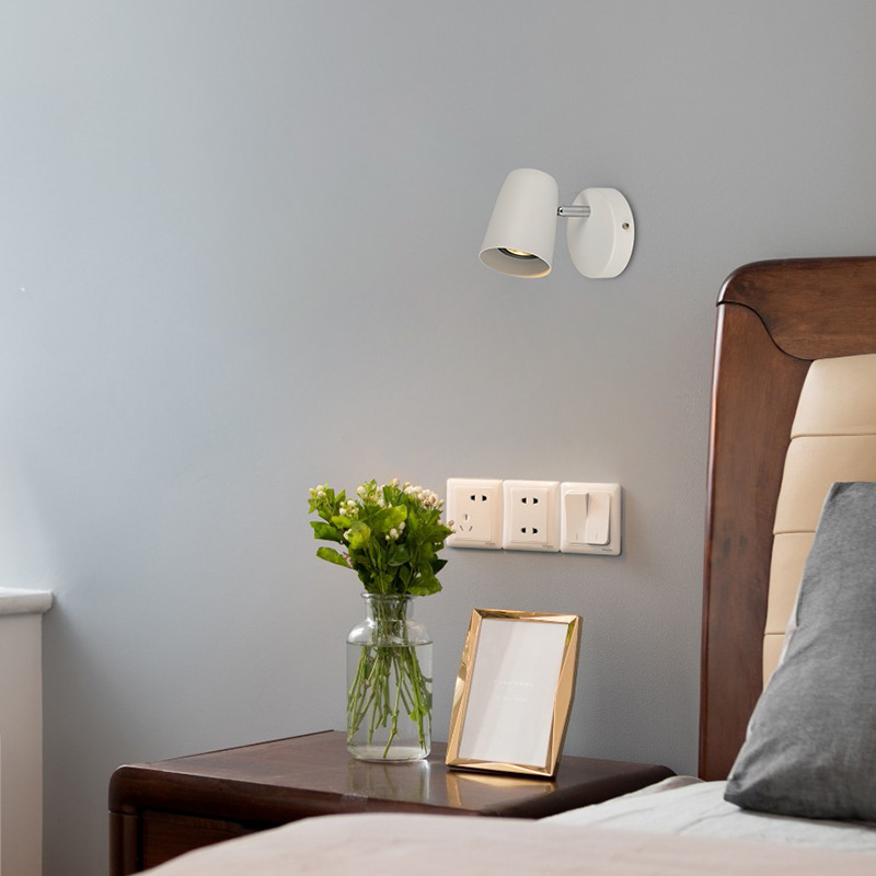 LED lampica za noćni ormarić s pomičnim ramom za čitanje — nordijski stil, moderni minimalistički, zidni
