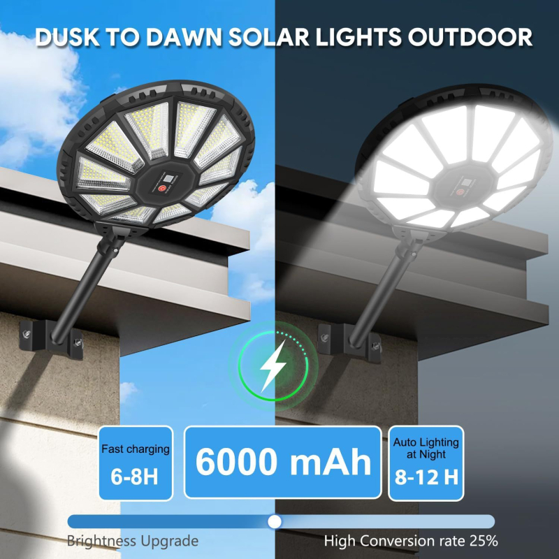 Solarno svjetlo sa senzorom na zid, kružni dizajn 180°, za vrt i dvorište, solarsko ulično svjetlo