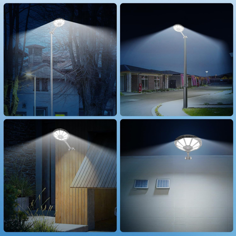 Solarno svjetlo sa senzorom na zid, kružni dizajn 180°, za vrt i dvorište, solarsko ulično svjetlo