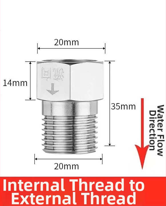 Spätný ventil pre toaletu z 304 nerezovej ocele, jednosmerný, vnútorný závit 1/2", hardvérové príslušenstvo